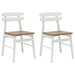 Scaun de sufragerie 2 pcs Alb și Natural Lemn Solid de Cauciuc - WALTI WALTI