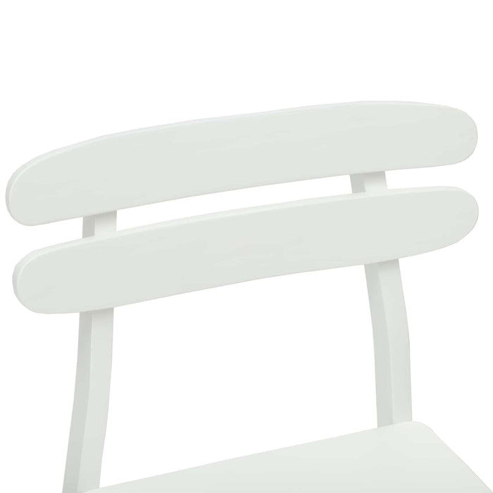 Scaun de sufragerie 2 pcs Alb Lemn Solid de Cauciuc - WALTI WALTI