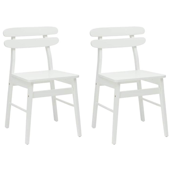 Scaun de sufragerie 2 pcs Alb Lemn Solid de Cauciuc - WALTI WALTI