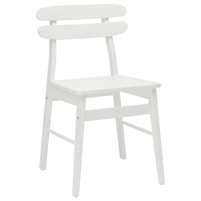 Scaun de sufragerie 2 pcs Alb Lemn Solid de Cauciuc - WALTI WALTI