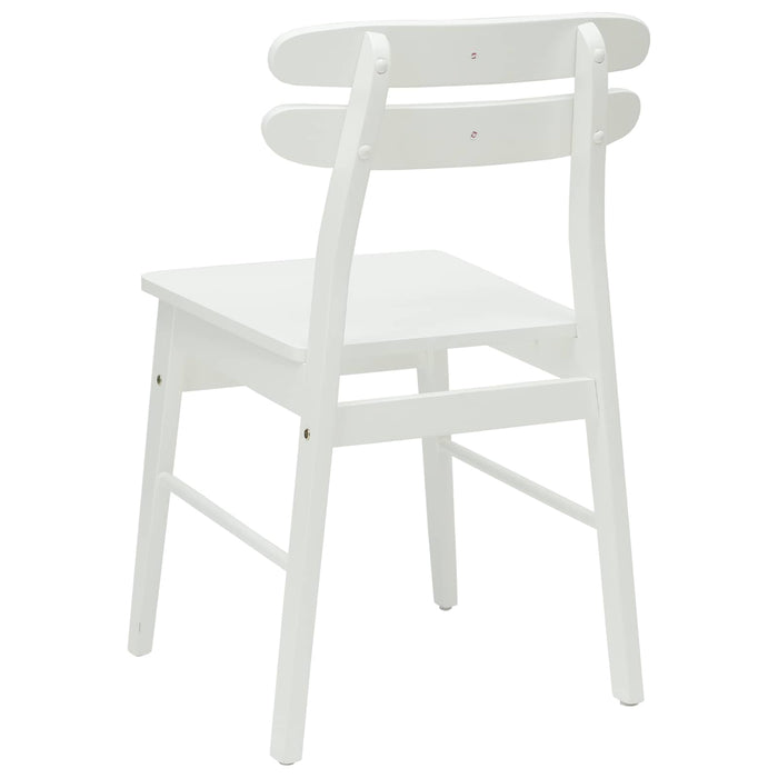 Scaun de sufragerie 2 pcs Alb Lemn Solid de Cauciuc - WALTI WALTI