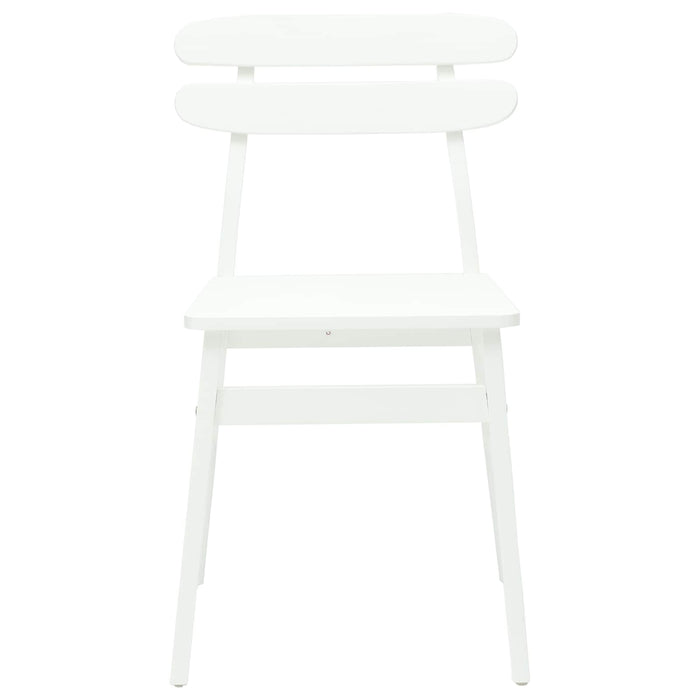 Scaun de sufragerie 2 pcs Alb Lemn Solid de Cauciuc - WALTI WALTI