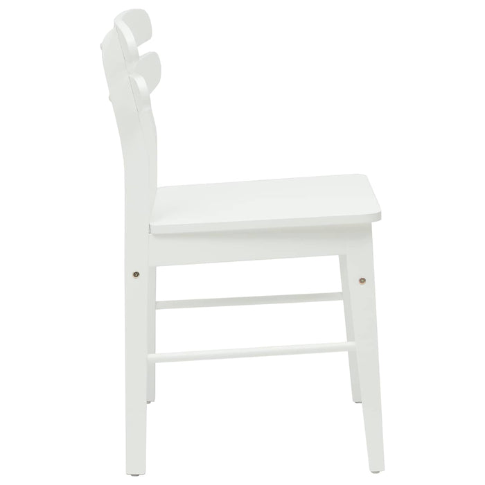 Scaun de sufragerie 2 pcs Alb Lemn Solid de Cauciuc - WALTI WALTI