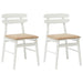Scaun de sufragerie 2 pcs Alb și maro Lemn Solid de Cauciuc - WALTI WALTI