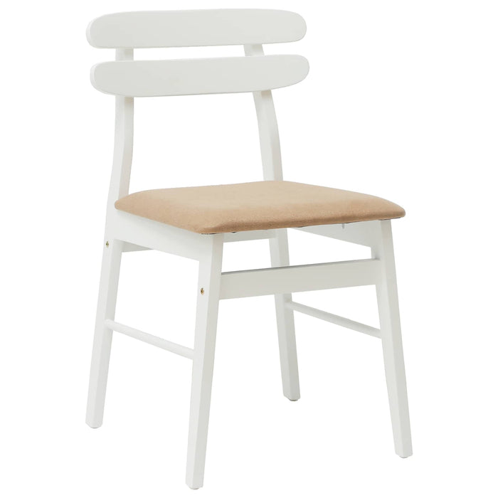 Scaun de sufragerie 2 pcs Alb și maro Lemn Solid de Cauciuc - WALTI WALTI