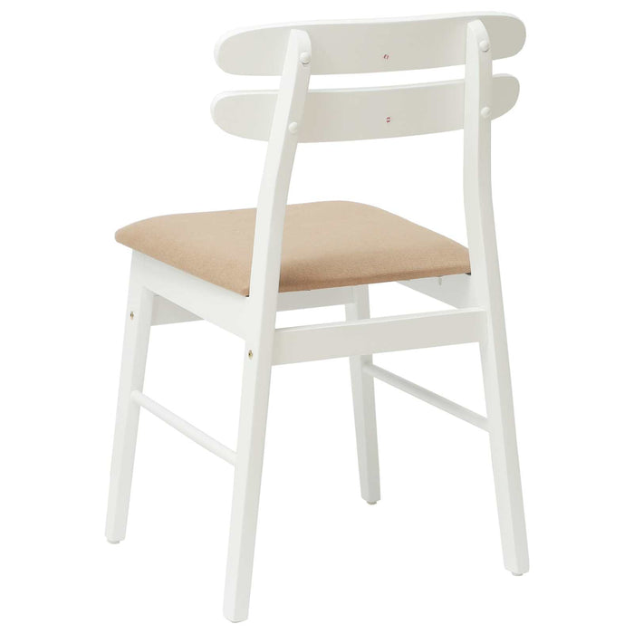 Scaun de sufragerie 2 pcs Alb și maro Lemn Solid de Cauciuc - WALTI WALTI