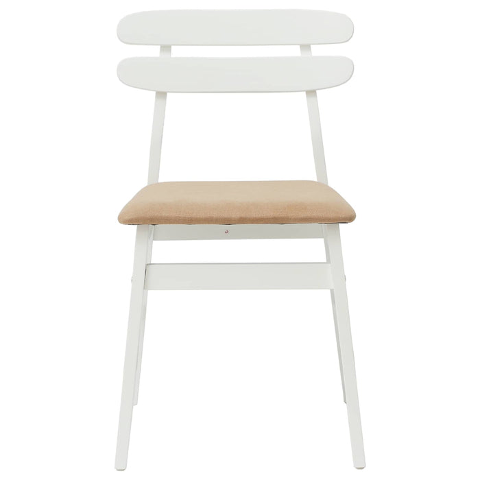 Scaun de sufragerie 2 pcs Alb și maro Lemn Solid de Cauciuc - WALTI WALTI
