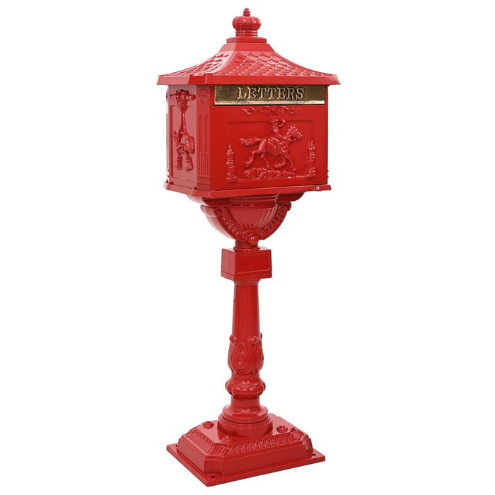 Cutie poștală cu suport cu depozitare Roșu 42,5 x 29,5 x 117 cm - WALTI WALTI