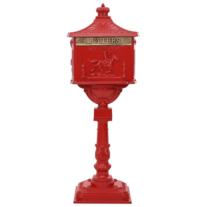 Cutie poștală cu suport cu depozitare Roșu 42,5 x 29,5 x 117 cm - WALTI WALTI