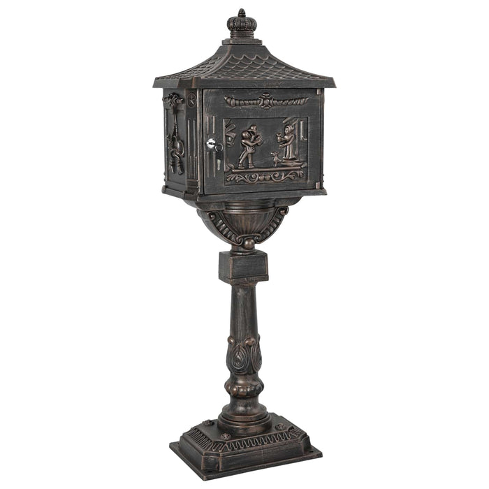 Cutie poștală cu suport cu ușă Bronz 42,5 x 29,5 x 117 cm - WALTI WALTI