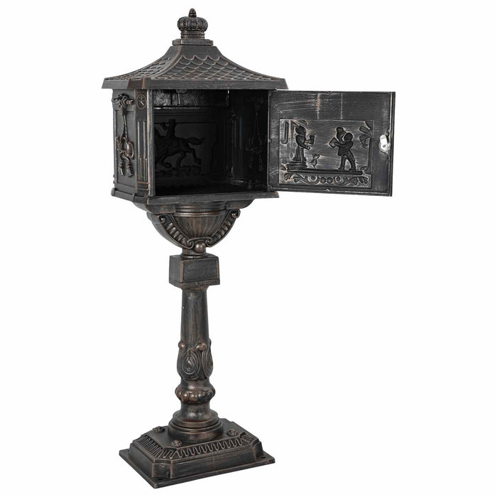 Cutie poștală cu suport cu ușă Bronz 42,5 x 29,5 x 117 cm - WALTI WALTI