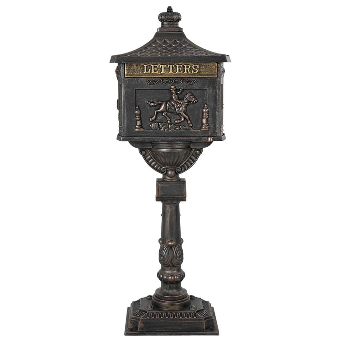 Cutie poștală cu suport cu ușă Bronz 42,5 x 29,5 x 117 cm - WALTI WALTI