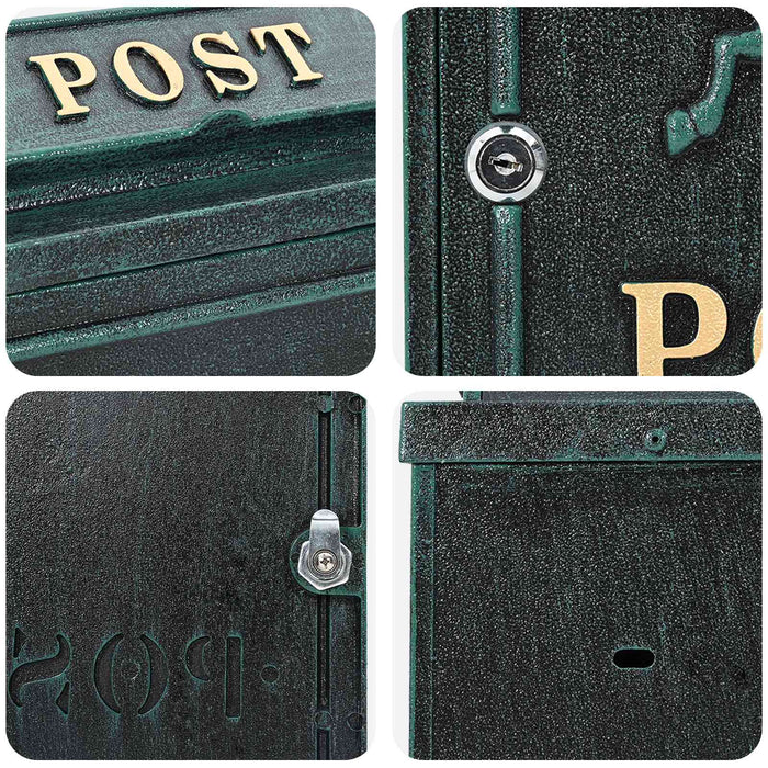 Cutie Poștală Montată pe Perete cu ușă Verde 29 x 13 x 41 cm - WALTI WALTI