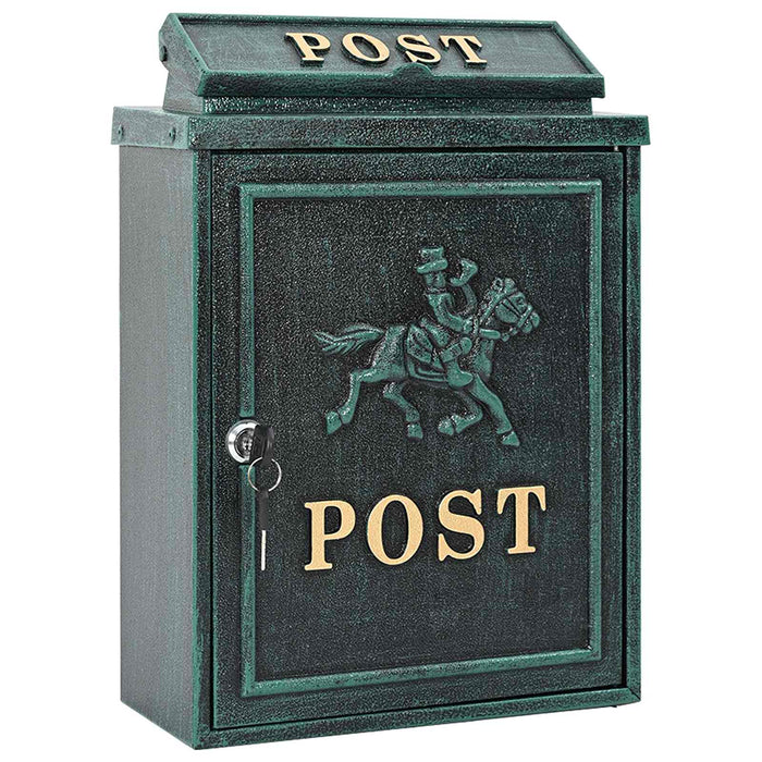 Cutie Poștală Montată pe Perete cu ușă Verde 29 x 13 x 41 cm - WALTI WALTI