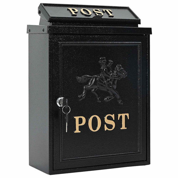 Cutie Poștală Montată pe Perete cu ușă Negru 29 x 13 x 41 cm - WALTI WALTI