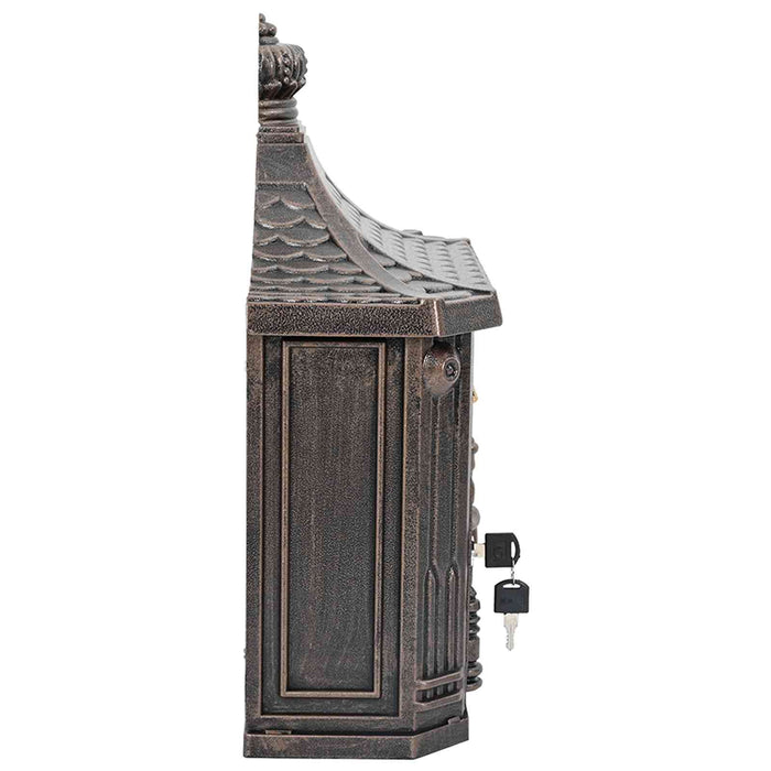 Cutie Poștală Montată pe Perete cu ușă Bronz 40,5 x 16 x 45 cm - WALTI WALTI