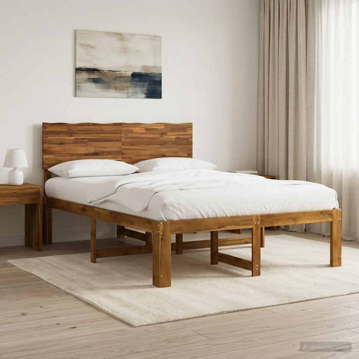 Cadru de pat dublu cu spătar ROSTOCK natural 135 x 190 cm WALTI