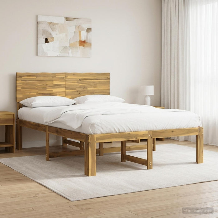 Cadru de pat dublu cu spătar ROSTOCK Alb 135 x 190 cm WALTI