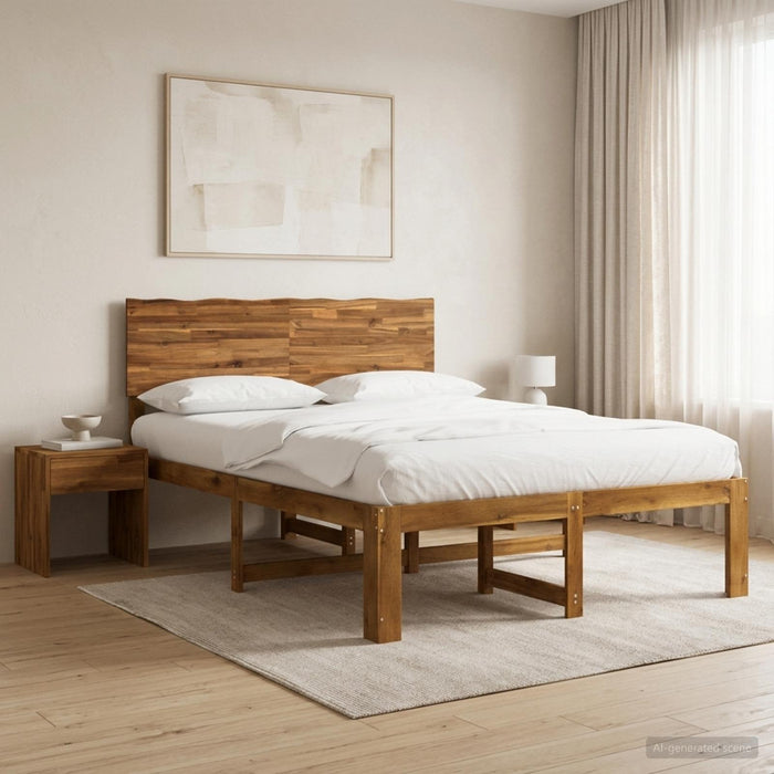 Cadru de pat dublu cu spătar ROSTOCK natural 140 x 190 cm WALTI