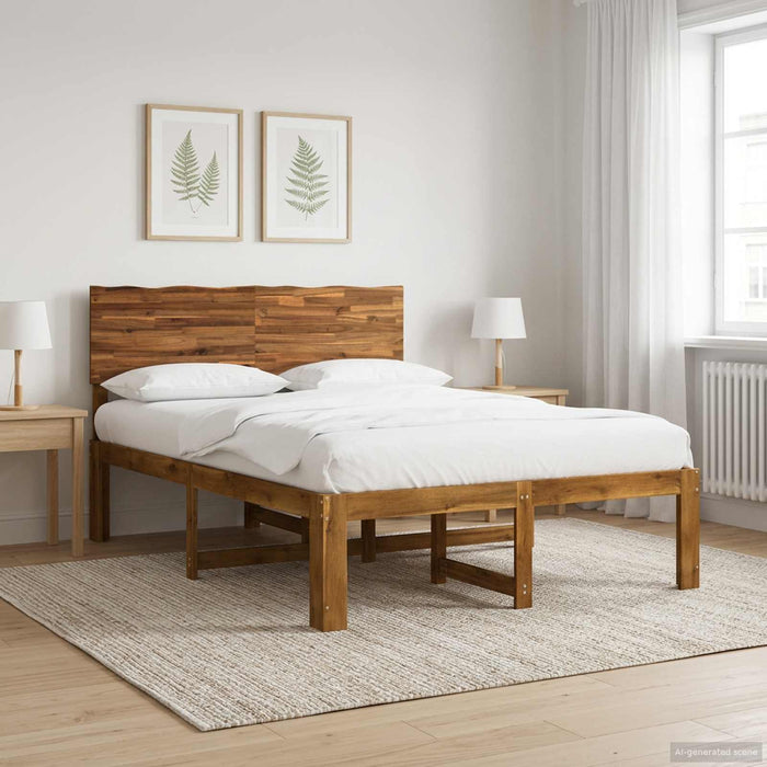 Cadru de pat dublu cu spătar ROSTOCK natural 140 x 200 cm WALTI