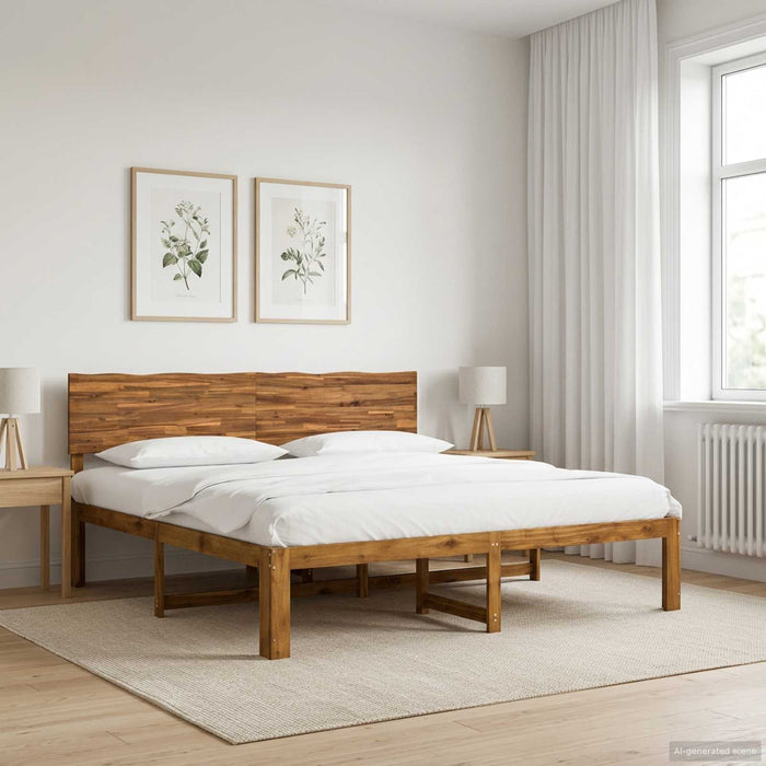 Cadru de pat dublu cu spătar ROSTOCK natural 200 x 200 cm WALTI