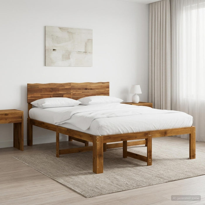 Cadru de pat dublu cu spătar ROSTOCK natural 150 x 200 cm WALTI