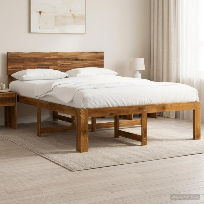 Cadru de pat dublu cu spătar ROSTOCK natural 160 x 200 cm WALTI