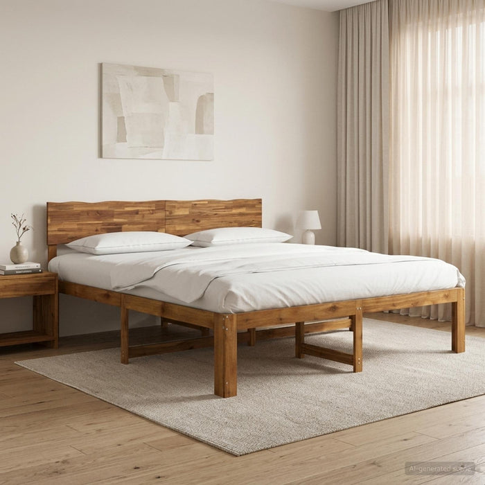 Cadru de pat dublu cu spătar ROSTOCK natural 180 x 200 cm WALTI