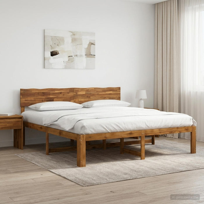 Cadru de pat dublu cu spătar ROSTOCK natural 200 x 200 cm WALTI