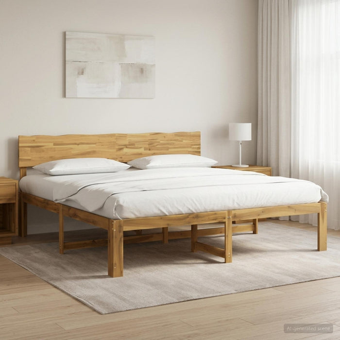 Cadru de pat dublu cu spătar ROSTOCK Alb 200 x 200 cm WALTI