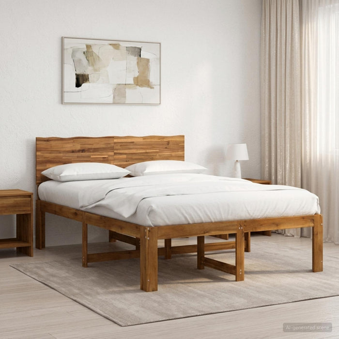 Cadru de pat dublu cu spătar ROSTOCK natural 135 x 190 cm WALTI