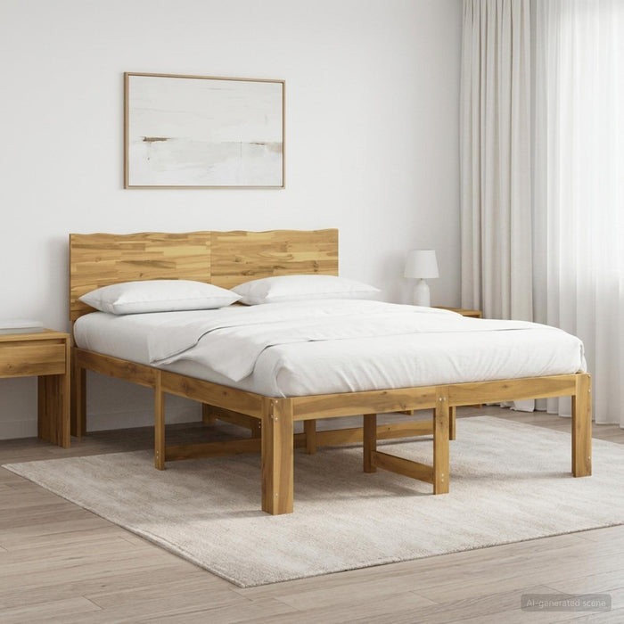 Cadru de pat dublu cu spătar ROSTOCK Alb 135 x 190 cm WALTI