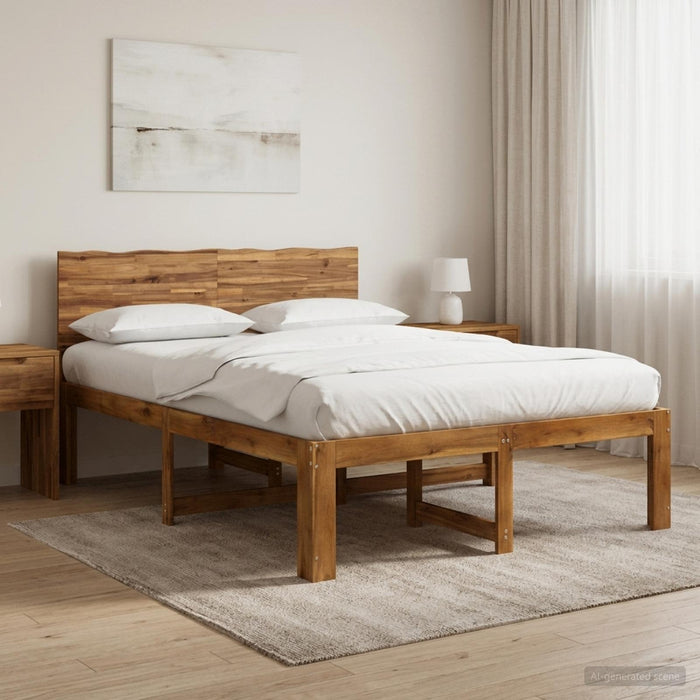 Cadru de pat dublu cu spătar ROSTOCK natural 140 x 190 cm WALTI