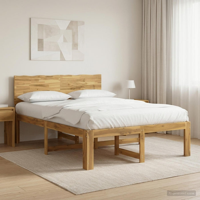 Cadru de pat dublu cu spătar ROSTOCK Alb 140 x 190 cm WALTI
