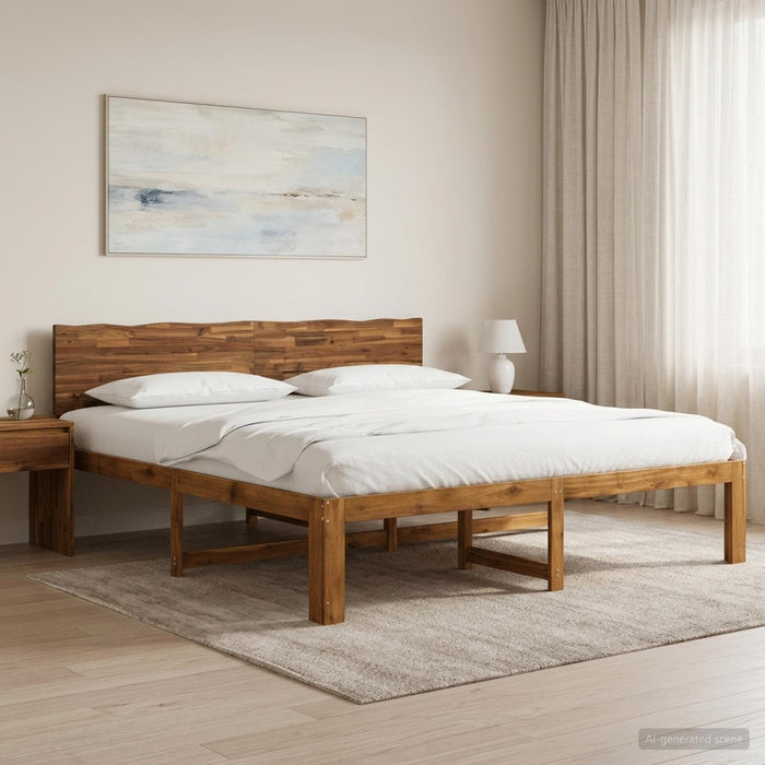 Cadru de pat dublu cu spătar ROSTOCK natural 180 x 200 cm WALTI