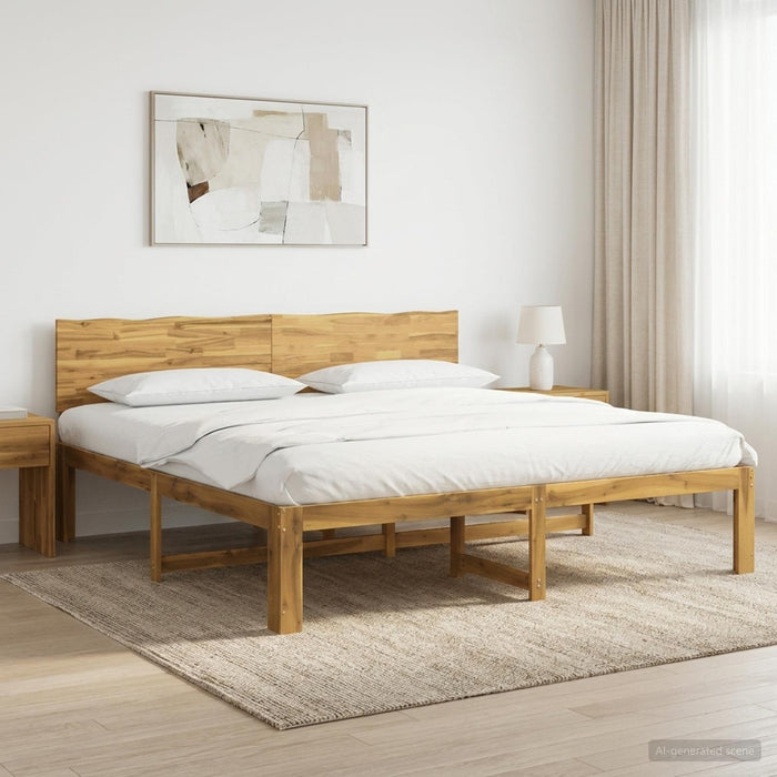 Cadru de pat dublu cu spătar ROSTOCK Alb 180 x 200 cm WALTI