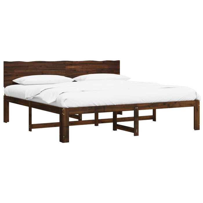 Cadru de pat dublu cu spătar ROSTOCK Maro închis 200 x 200 cm WALTI