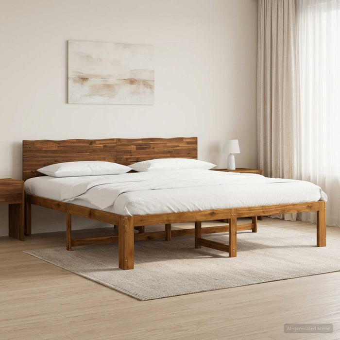 Cadru de pat dublu cu spătar ROSTOCK natural 200 x 200 cm WALTI