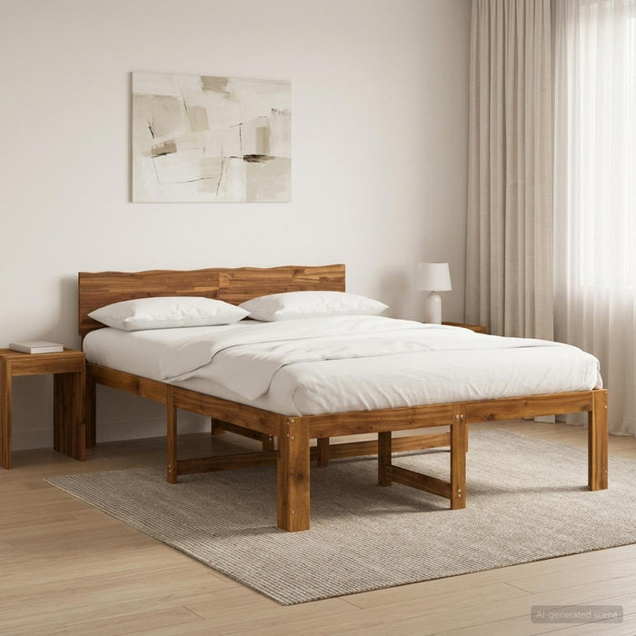 Cadru de pat dublu cu spătar ROSTOCK natural 150 x 200 cm WALTI