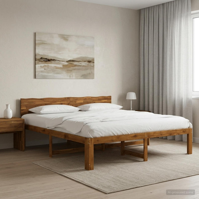 Cadru de pat dublu cu spătar ROSTOCK natural 200 x 200 cm WALTI