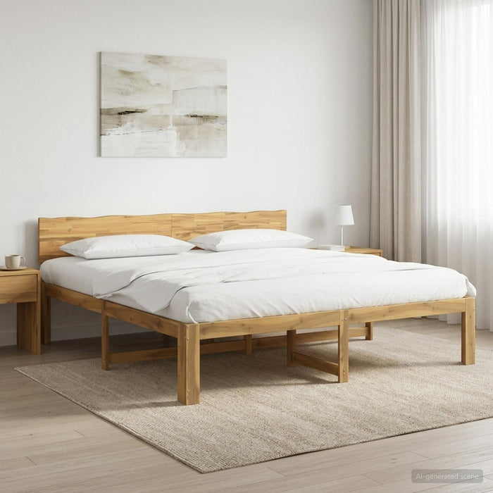 Cadru de pat dublu cu spătar ROSTOCK Alb 200 x 200 cm WALTI