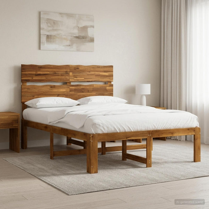 Cadru de pat dublu cu spătar ROSTOCK natural 135 x 190 cm WALTI