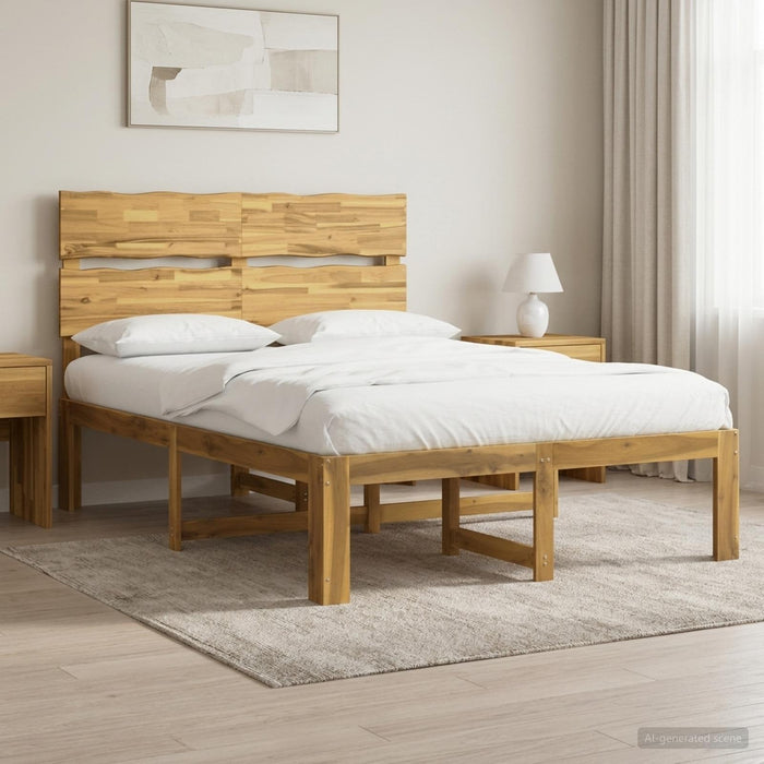 Cadru de pat dublu cu spătar ROSTOCK Alb 135 x 190 cm WALTI