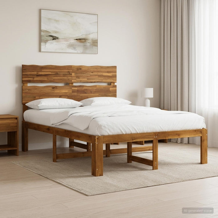 Cadru de pat dublu cu spătar ROSTOCK natural 140 x 190 cm WALTI