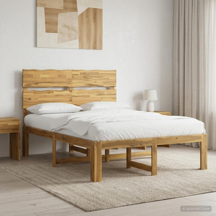 Cadru de pat dublu cu spătar ROSTOCK Alb 140 x 190 cm WALTI