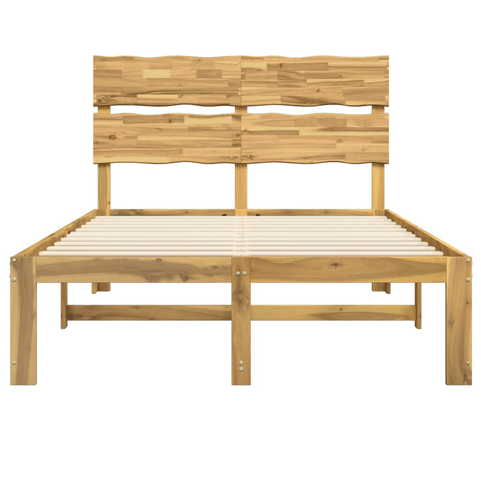 Cadru de pat dublu cu spătar ROSTOCK Alb 140 x 190 cm WALTI
