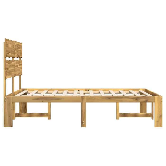 Cadru de pat dublu cu spătar ROSTOCK Alb 140 x 190 cm WALTI