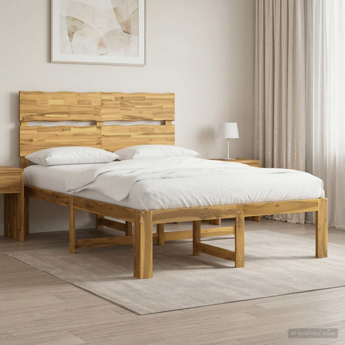 Cadru de pat dublu cu spătar ROSTOCK Alb 150 x 200 cm WALTI