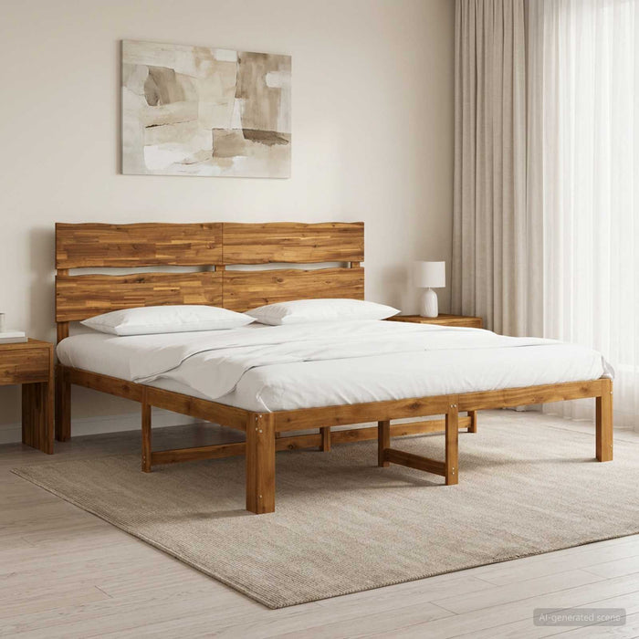 Cadru de pat dublu cu spătar ROSTOCK natural 200 x 200 cm WALTI