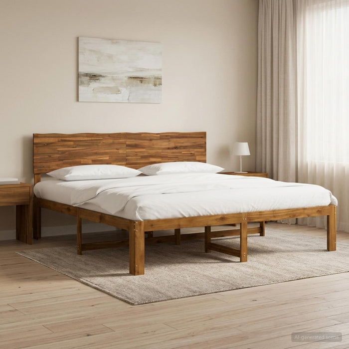 Cadru de pat dublu cu spătar ROSTOCK natural 193 x 203 cm WALTI